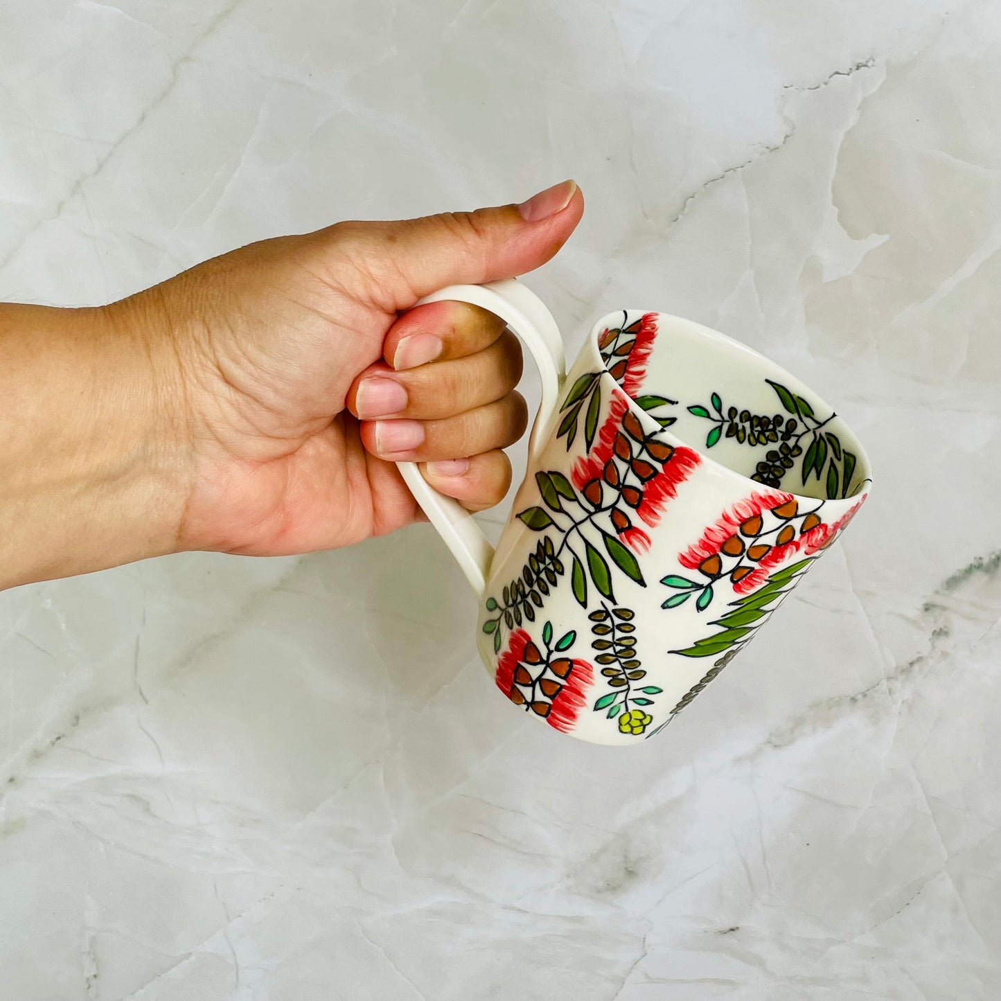 #13: Cup  - Red bottlebrush (callistemon) design