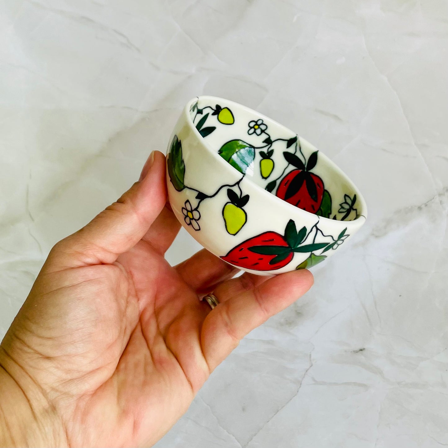 #39: Dipping bowl  - Strawberry design