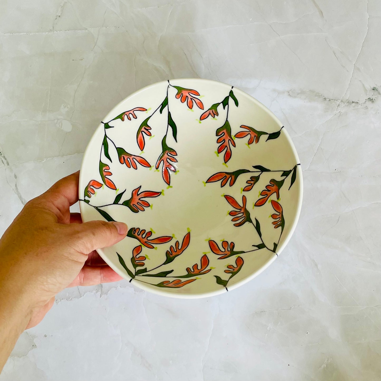#32: Noodle bowl  - Pink kangaroo paw design