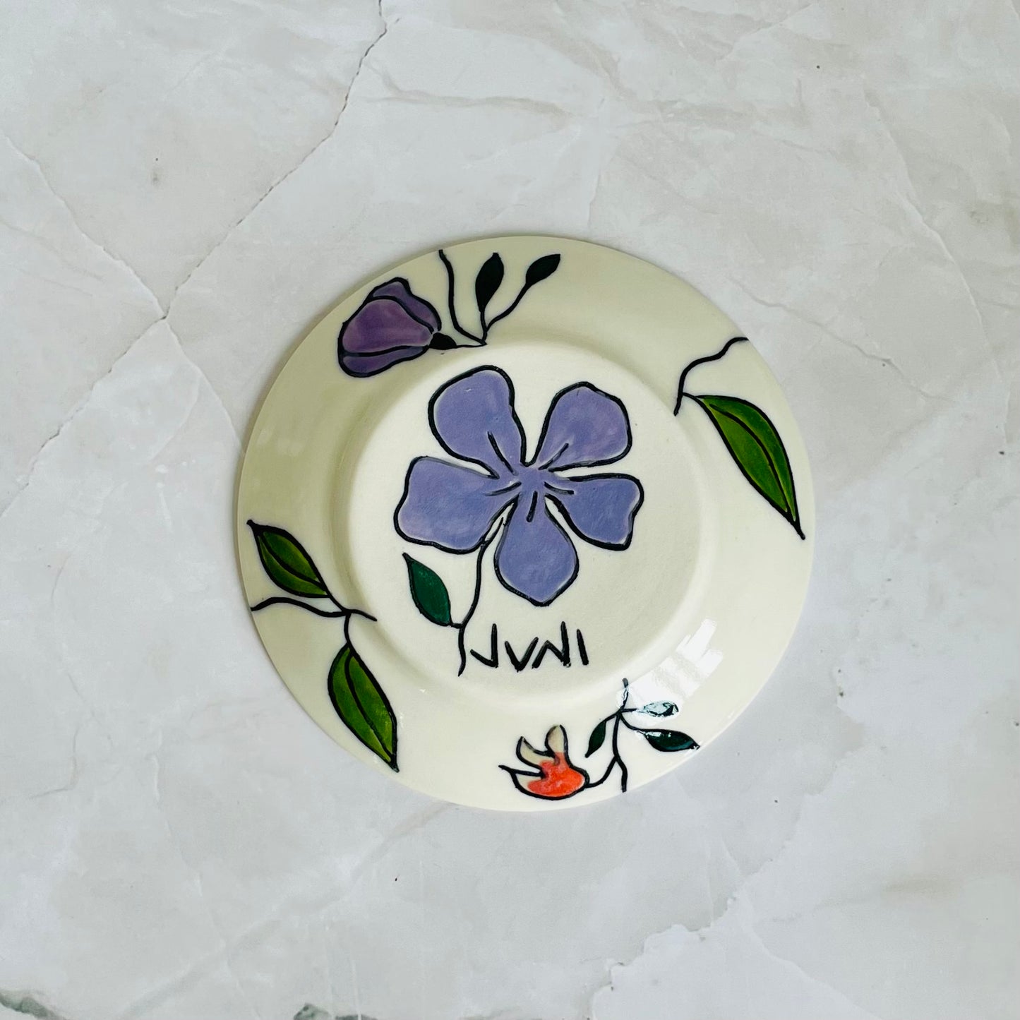 #3: Small cup & saucer set - tibouchina design