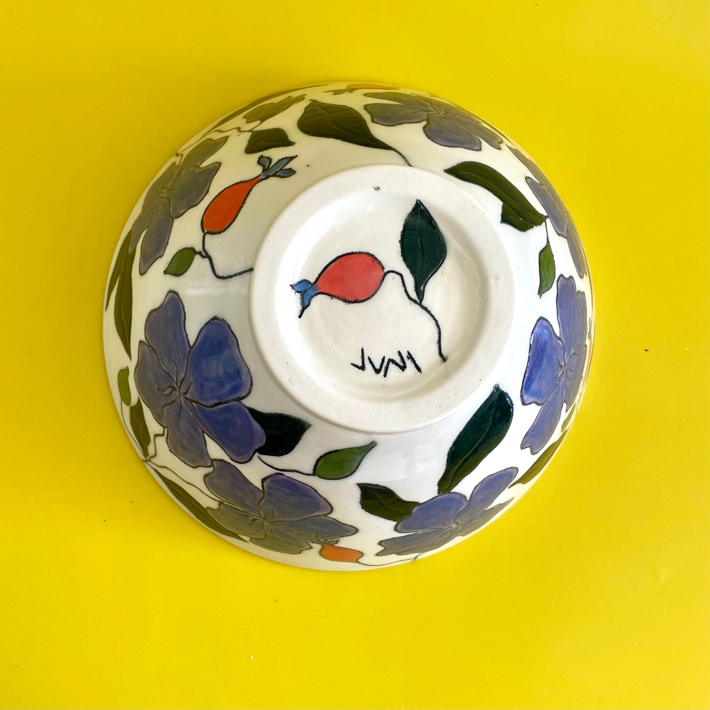 Medium porcelain bowl with tibouchine