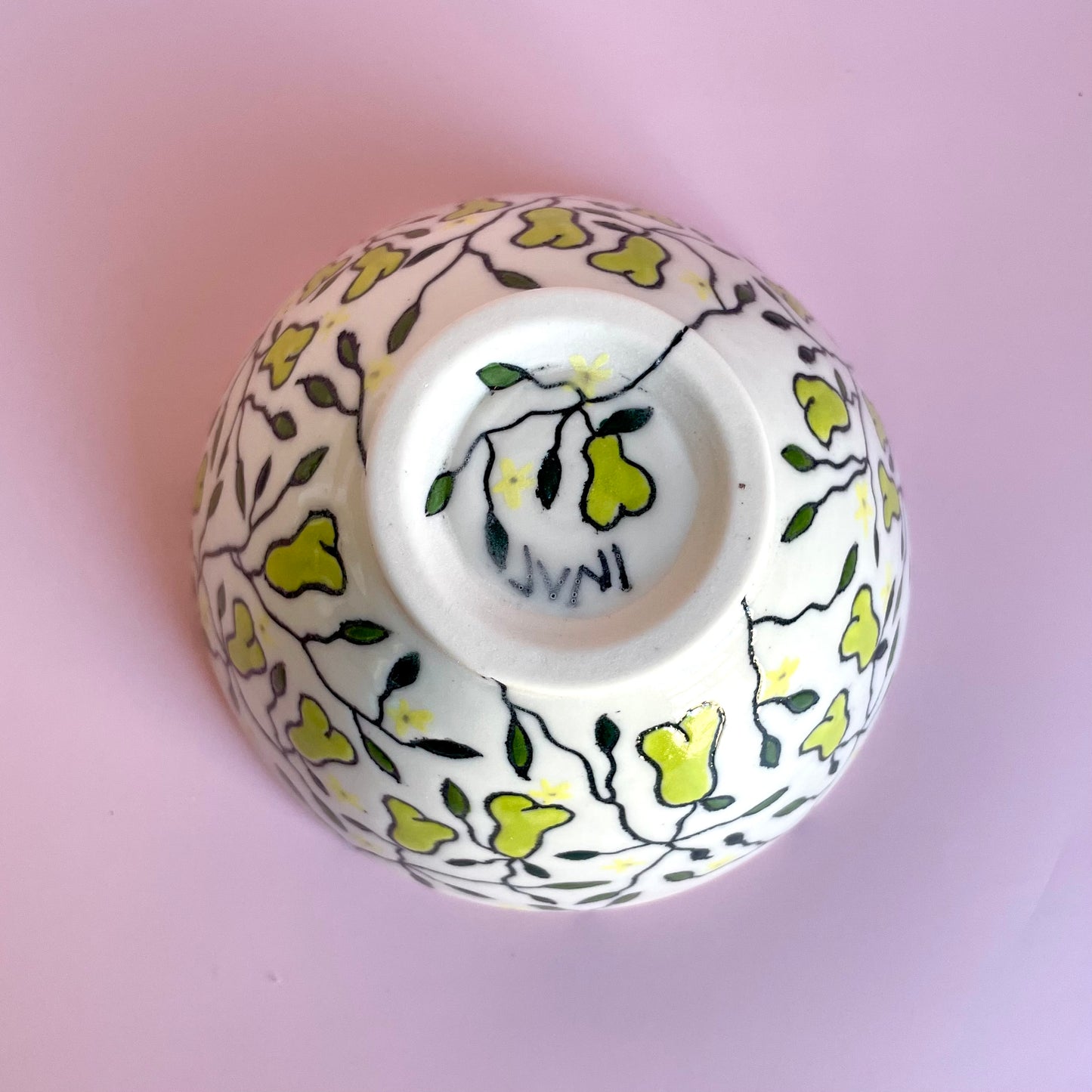 Small porcelain bowl with pear design