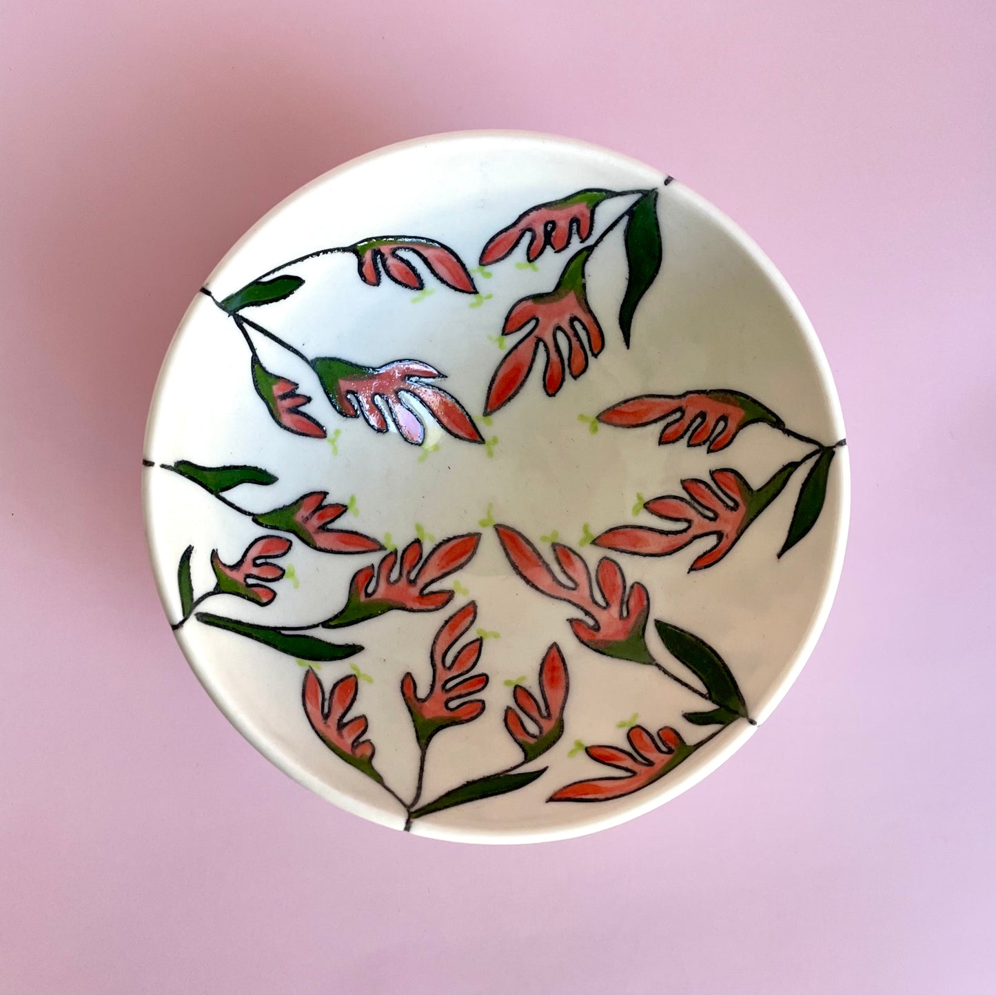 Small porcelain bowl with Australian kangaroo paw design