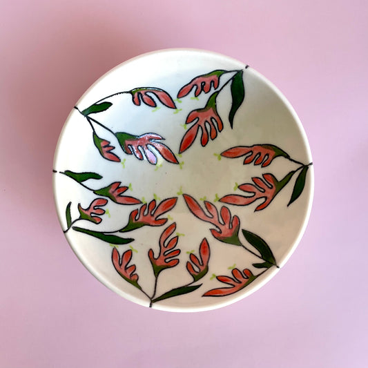 Small porcelain bowl with Australian kangaroo paw design
