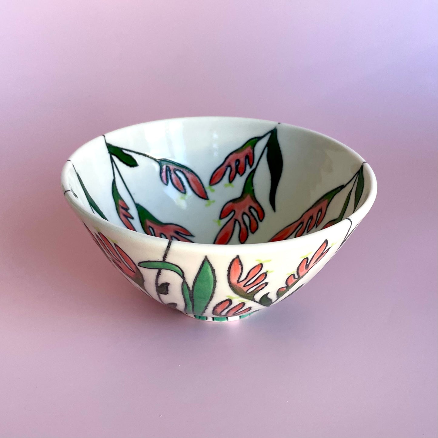 Small porcelain bowl with Australian kangaroo paw design