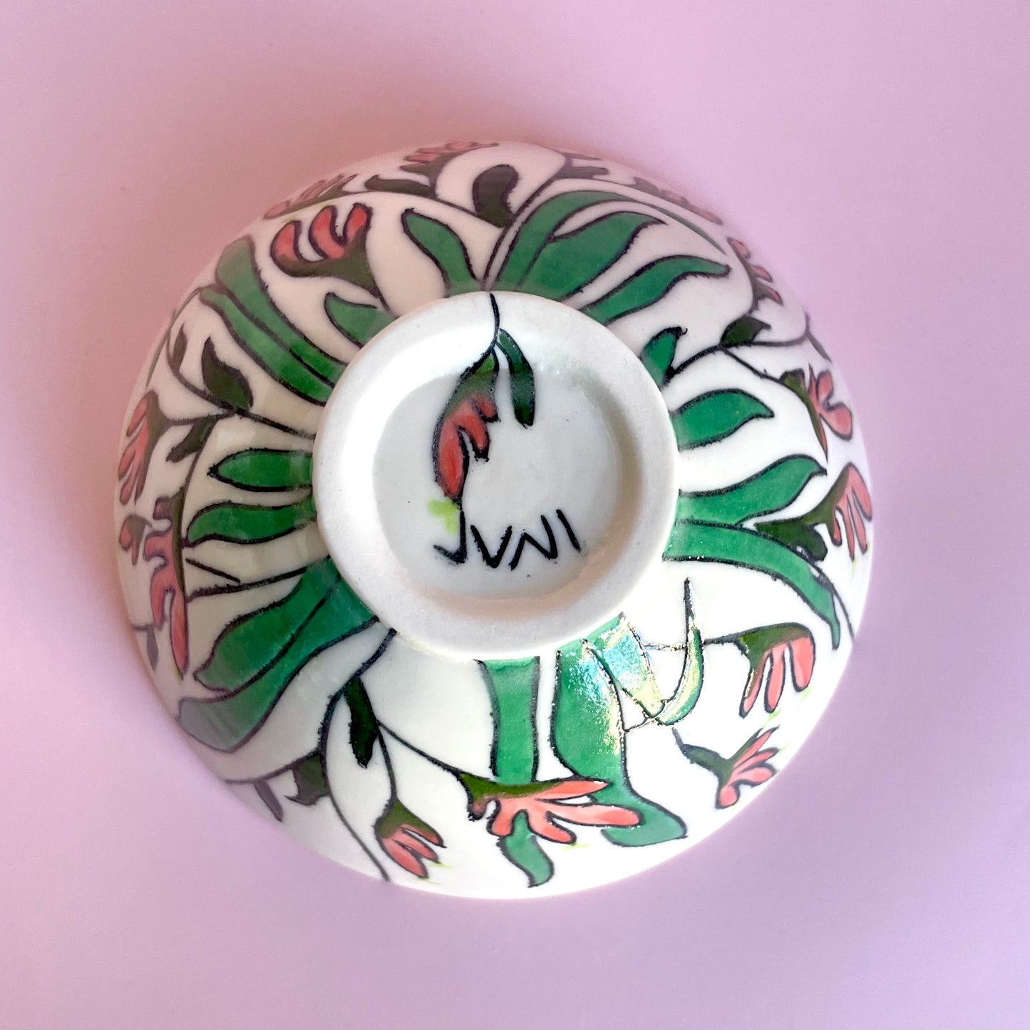 Small porcelain bowl with Australian kangaroo paw design