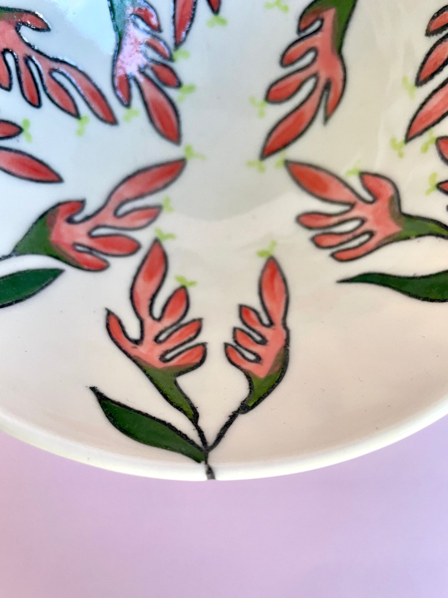 Small porcelain bowl with Australian kangaroo paw design