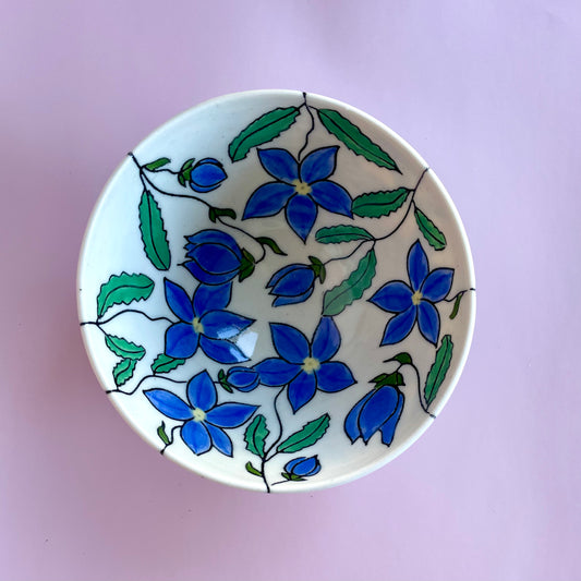 Small porcelain bowl with Australian royal bluebell