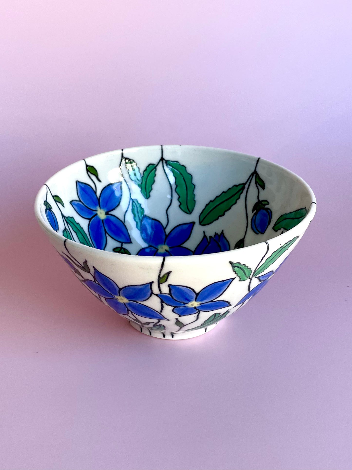 Small porcelain bowl with Australian royal bluebell