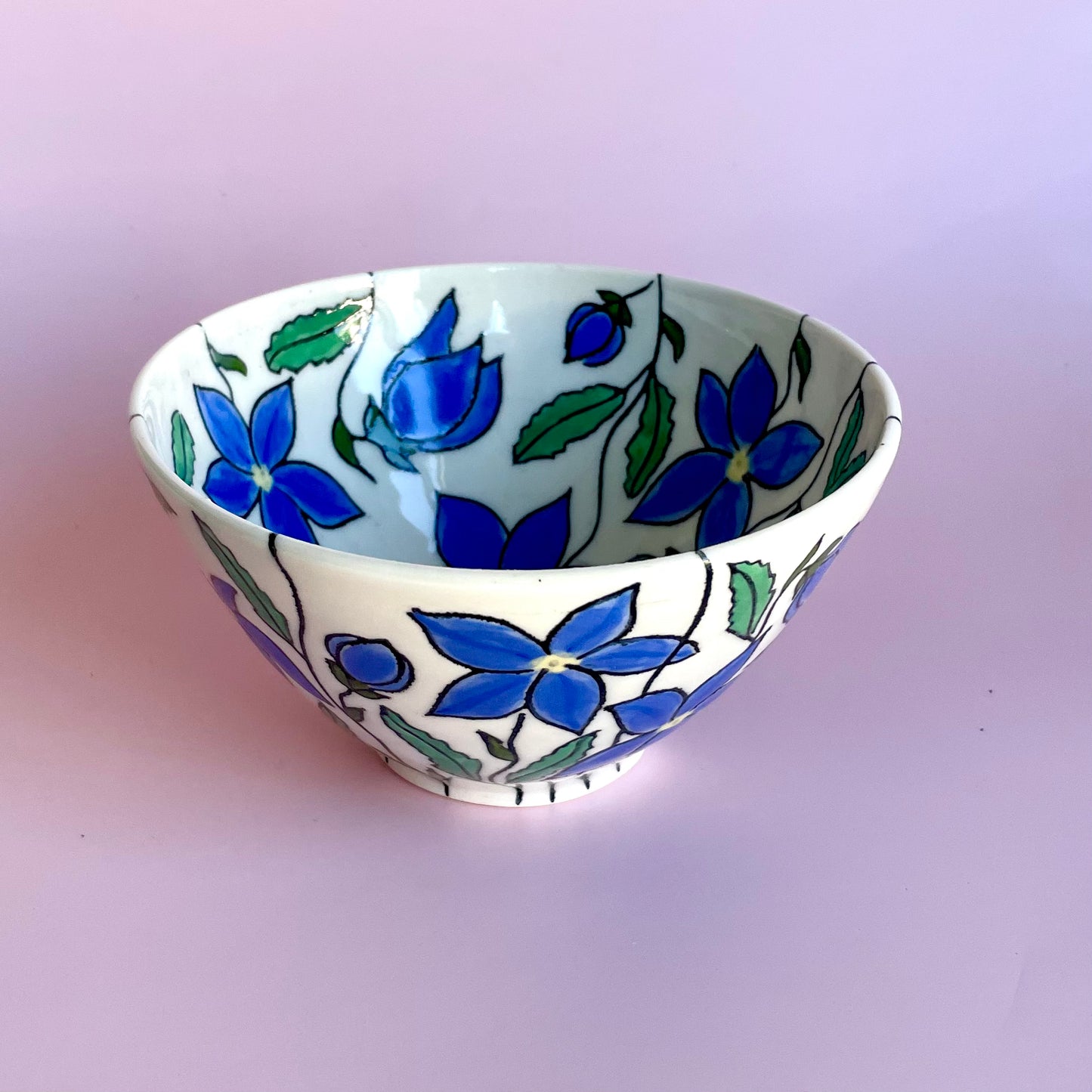 Small porcelain bowl with Australian royal bluebell