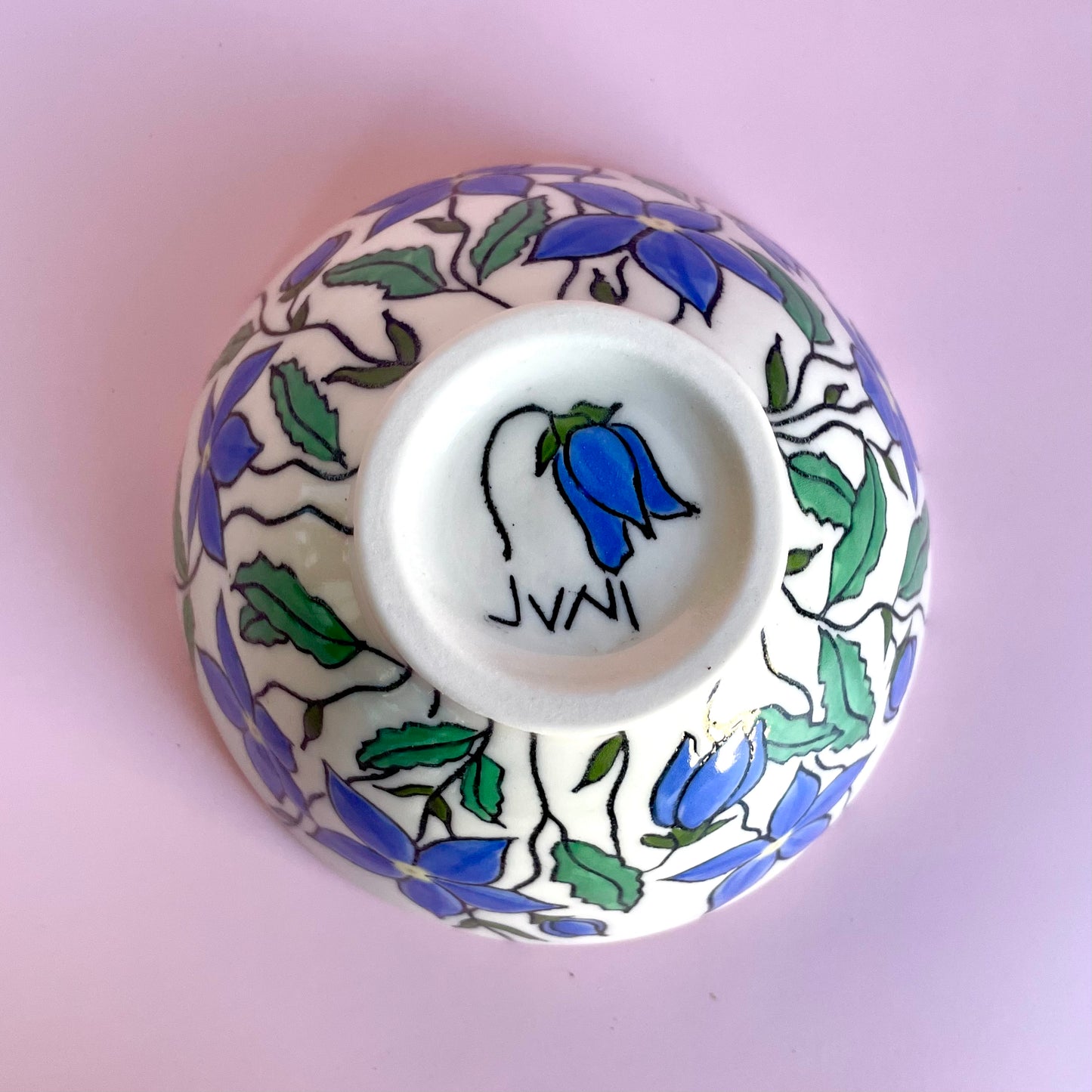 Small porcelain bowl with Australian royal bluebell