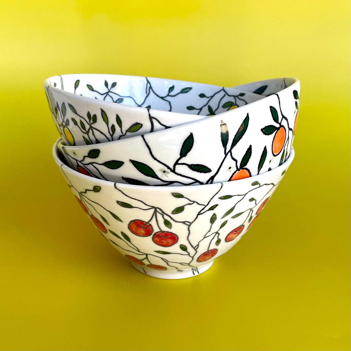 Medium porcelain bowl with native Australian kangaroo paw