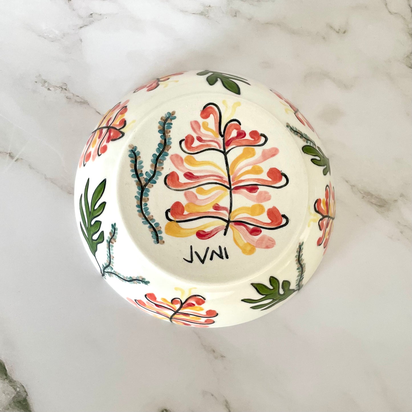 Small porcelain coupe bowl with native Australian grevilleas